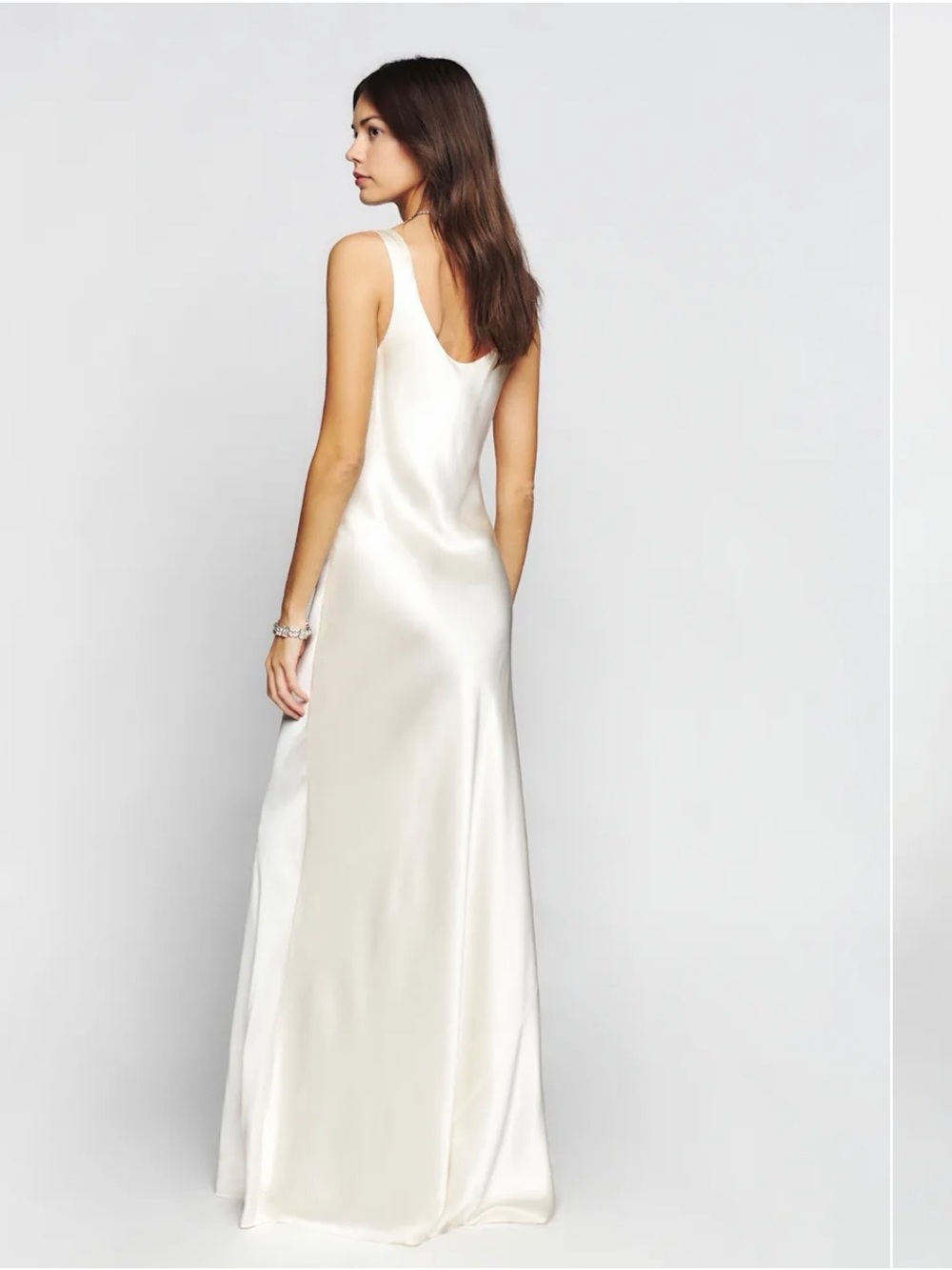 Reformation Anabelle Silk Dress in Fior Di Latte - Picture 3 of 7